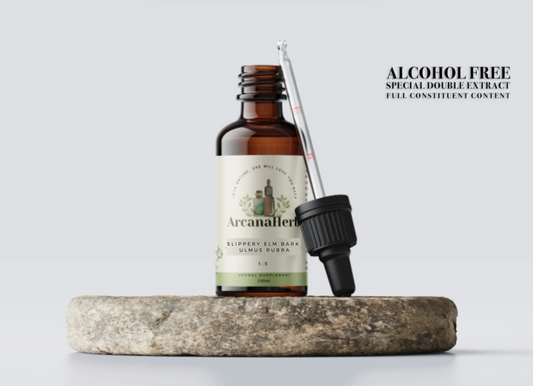 Ulmus Rubra. Slippery elm bark tincture. Non alcoholic, alcohol free, Unique Glycerine extract. Clinical grade. 50ml , 100ml available.1:3