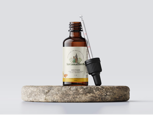 Shiitake Mushroom tincture. 1:3. Dual extract. clinical strength. Lentinula edodes. Herbalist. 50ml, 100ml