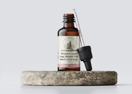 Menopause Support Tincture 1:3 100ml. Sage, Black cohosh, Vitex Agnus castus, Marigold. Peony root