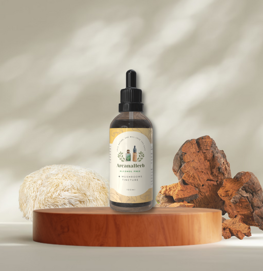 Alcohol Free 4 Mushroom Mix 1:3 Tincture . Lions mane , chaga, Cordyceps, Reishi. 100ml, 500ml available