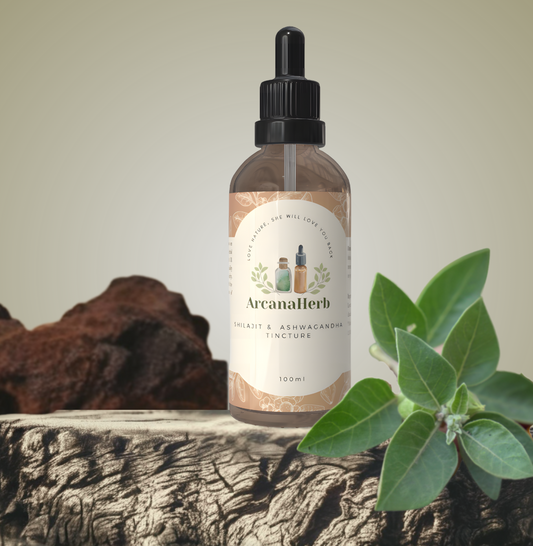 Shilajit & Ashwagandha 100ml 1:2 extra strength extract Alcohol free tincture. Organic