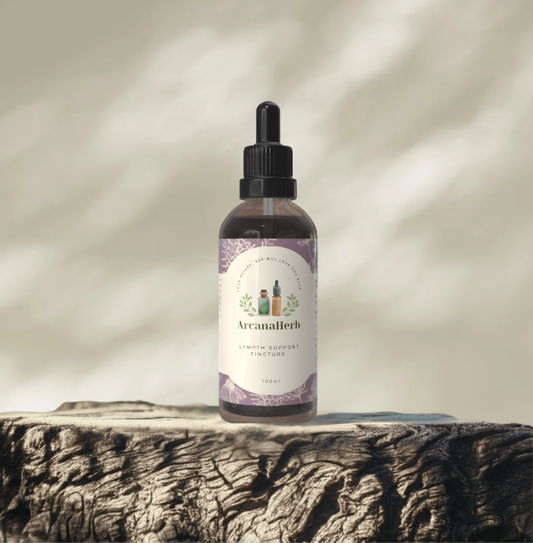 Alcohol free Lymph Support Tincture. Calendula , Burdock, Dandelion root, Vervain , Astragalus, Red clover,Cleavers. Echinacea.