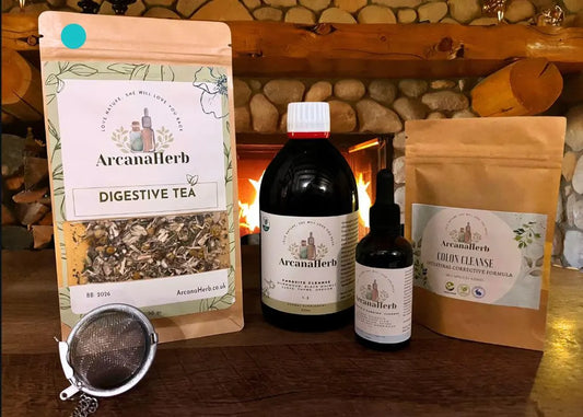 Herbal Parasite cleanse Box Set, Colon cleanse capsules, Digestive tea 50g, strainer. month supply. Candida cleanse. alcohol free available. binder optional.