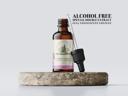 Alcohol Free Immune Support Tincture. 1:3 Astragalus, Reishi, Echinacea, Elderberry