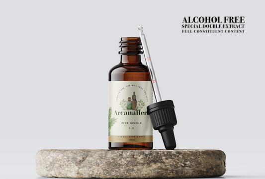 Pine needle extract tincture. ALCOHOL FREE.  Picea abies. 1:3 Unique full range constituent glycerine extract. 50ml, 100ml. suramin.