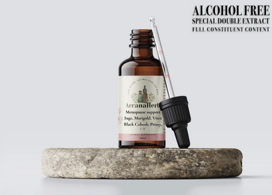 ALCOHOL FREE Menopause Support Tincture 1:3 100ml. Sage, Black cohosh, Vitex Agnus cactus, Marigold. Peony root