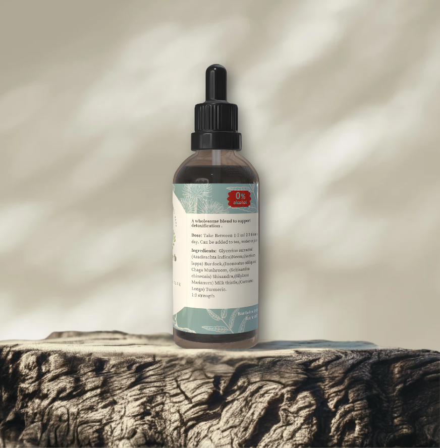Alcohol free Heavy Metal Detox Tincture Blend . Neem, Burdock, Chaga, Schisandra, Milk thistle, Turmeric. 100ml