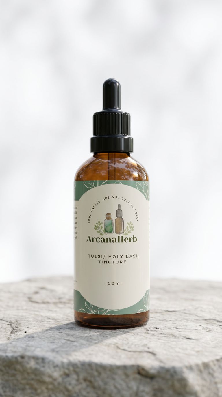 Alcohol Free Tulsi Tincture 1:3. Glycerine Ocimum Sanctum