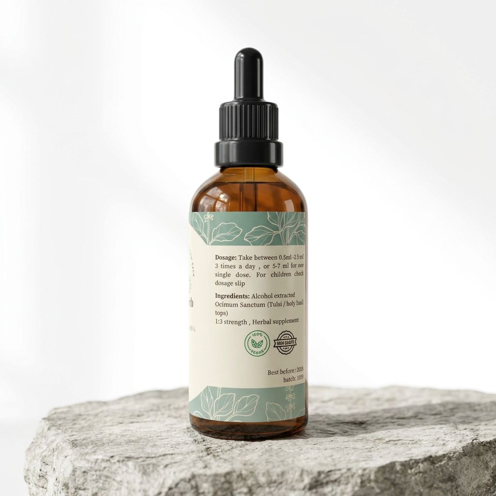 Holy Basil Tincture/ Tulsi. Ocimum sanctum. 1:3. 100ml